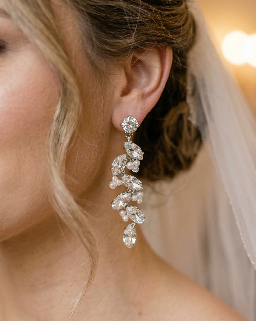 Hyacinth Statement Earrings - Palladium