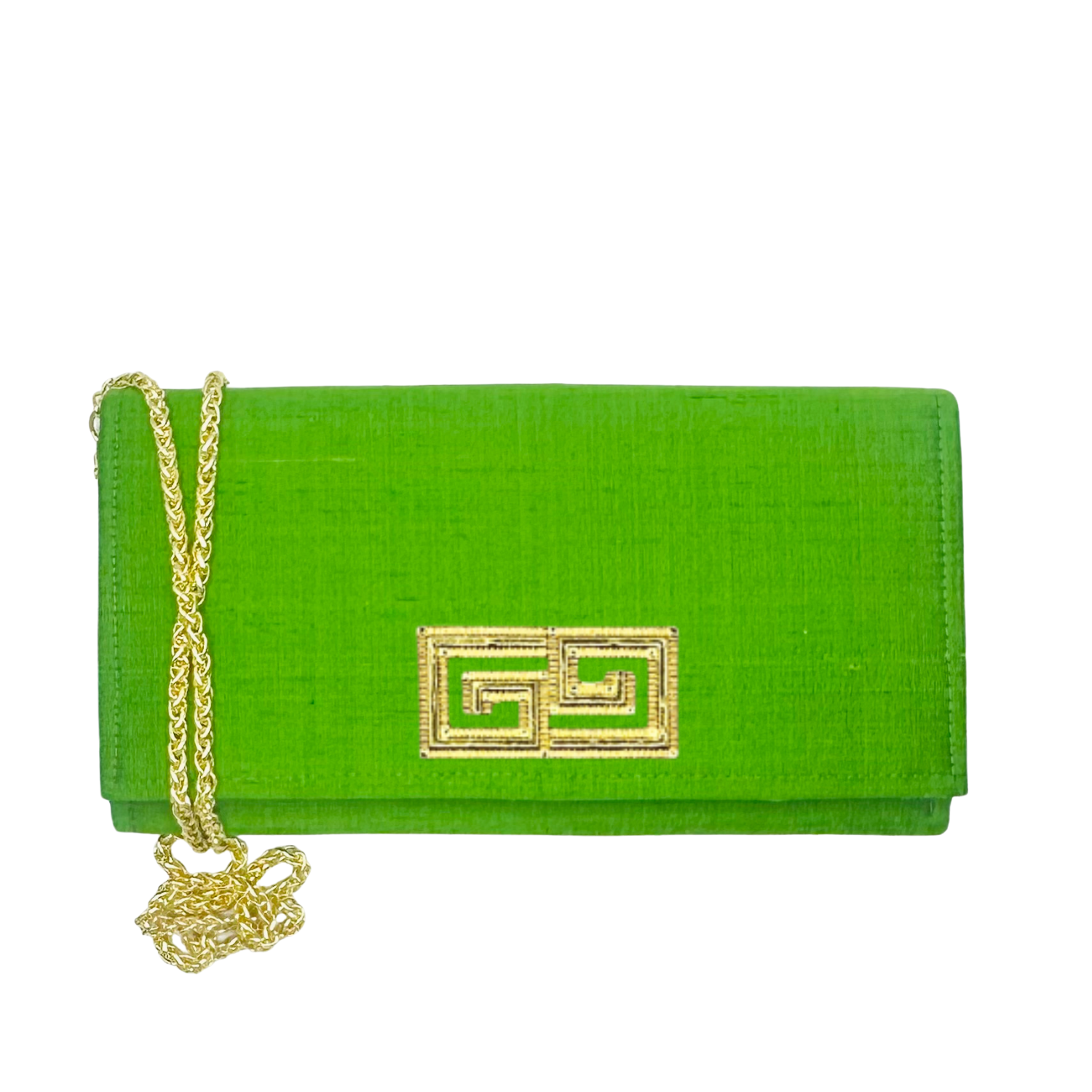 Emerald Dupioni Silk Jess Crossbody - Greek Key - Gabrielle's Biloxi