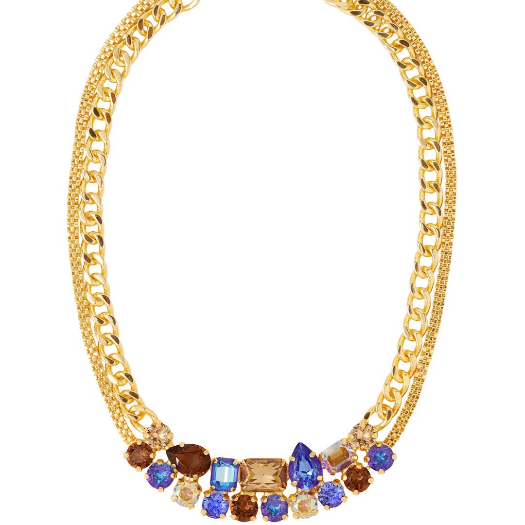 Moxie Tennis Necklace - Denim Moon