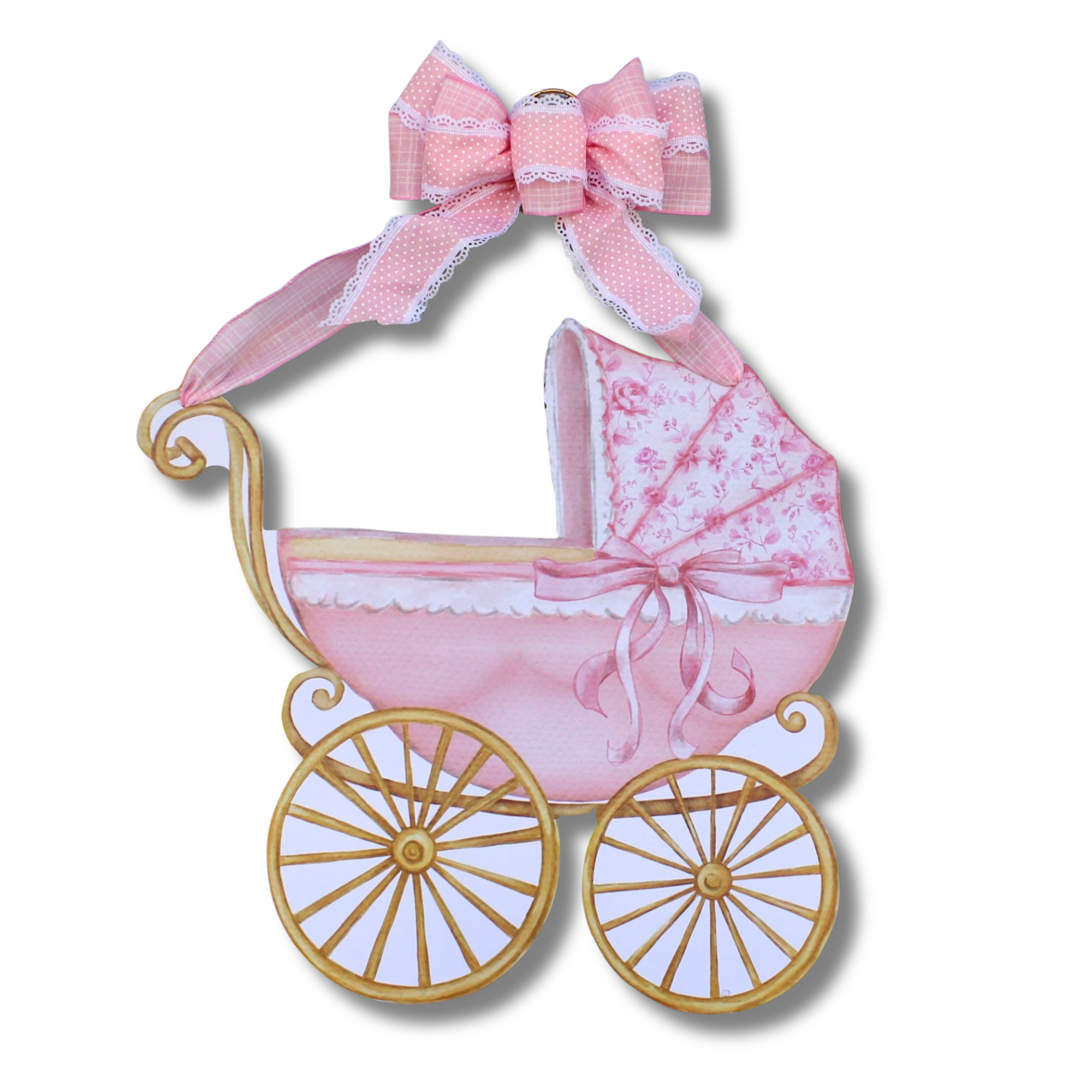 Pink Baby Carriage Door Hanger - Pink - Gabrielle's Biloxi