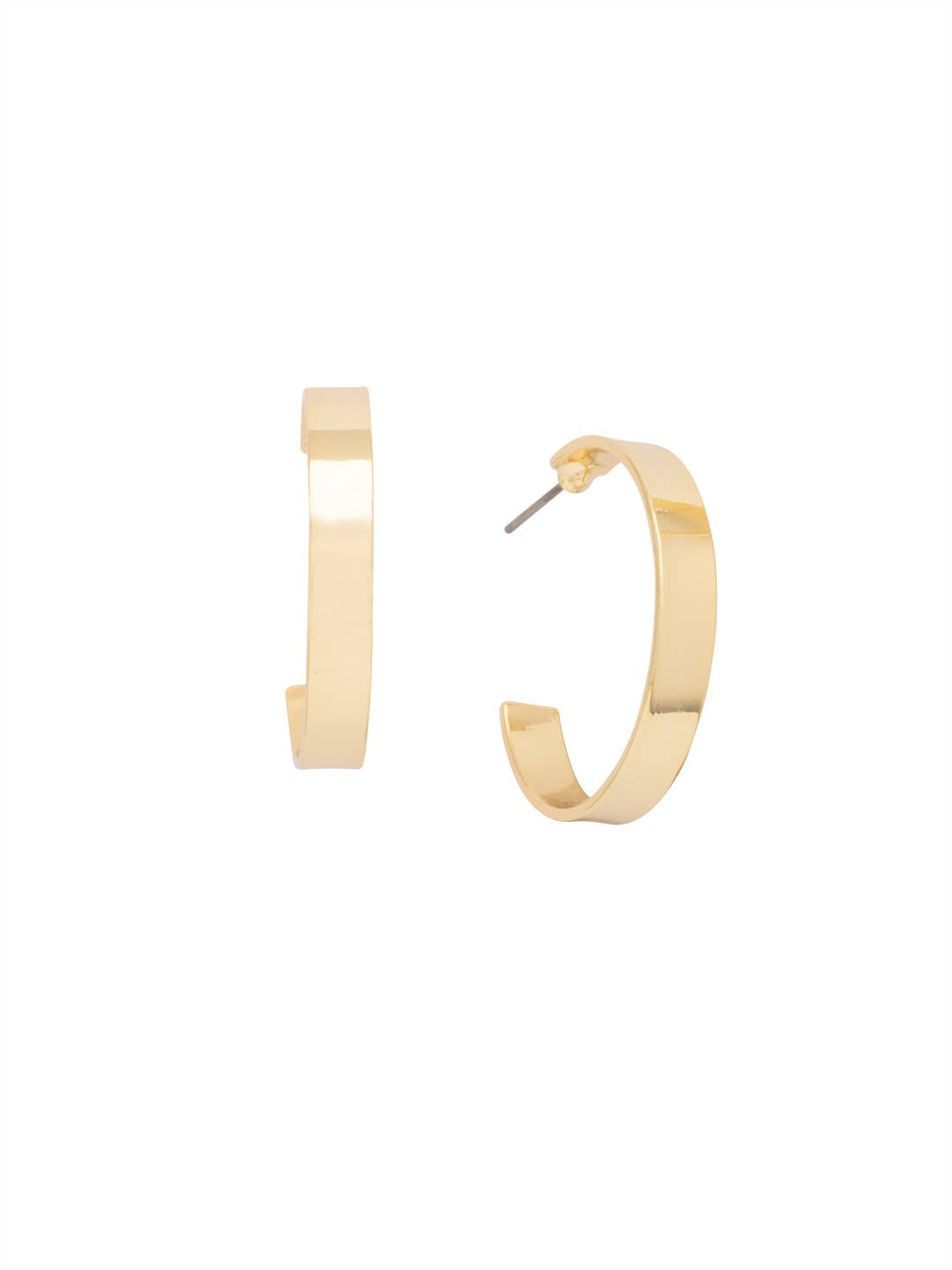 Sorrelli Gold Flat Metal Hoop Earrings - Metallic - Gabrielle's Biloxi