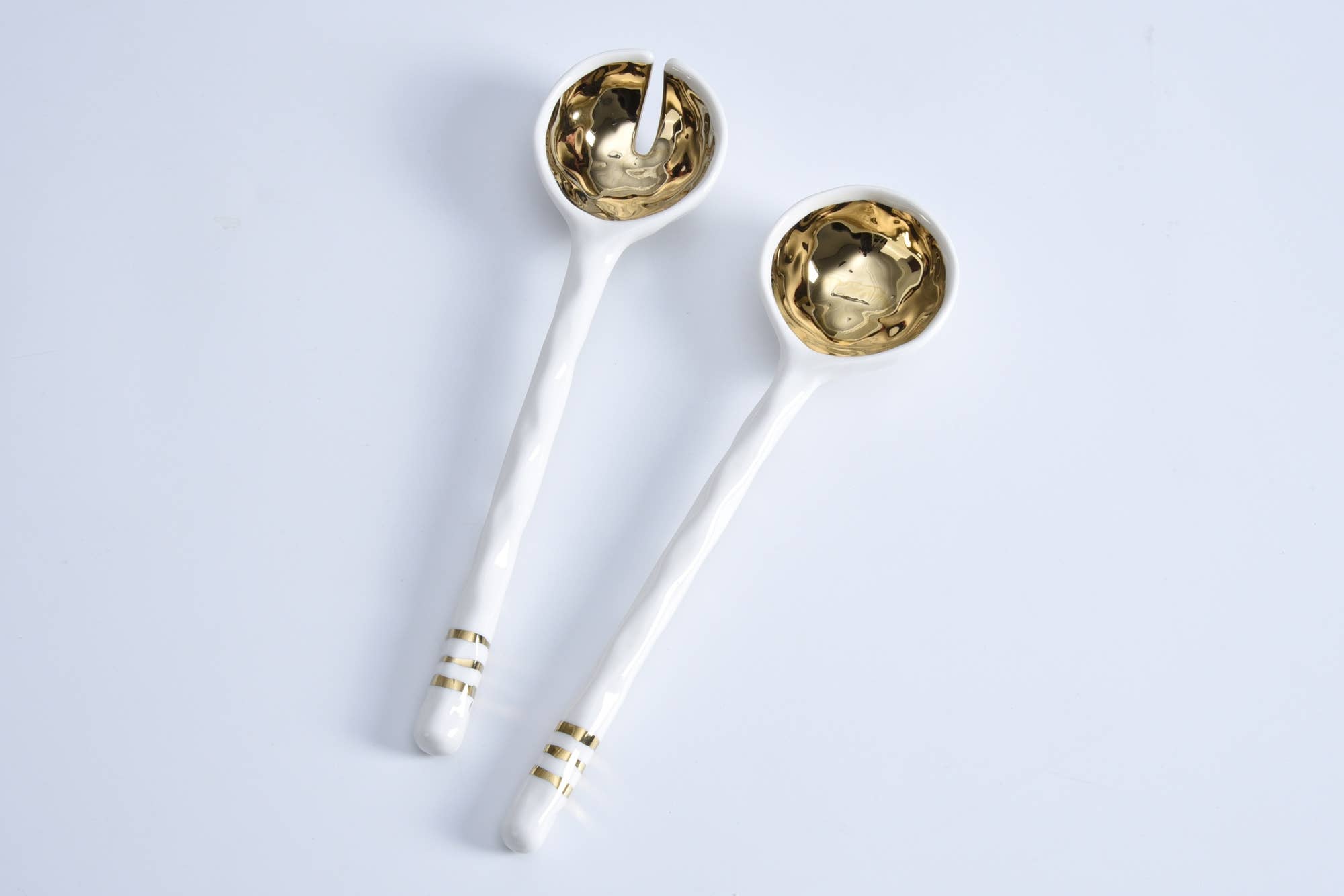Pampa Bay Porcelain Salad Server Set - Gold