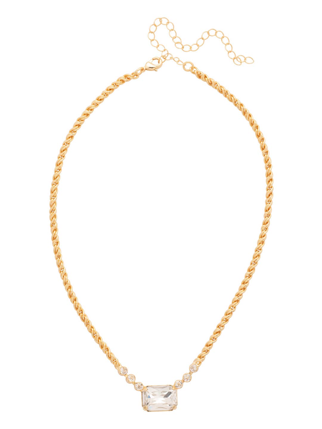 Kathleen Studded Pendant Necklace - Bright Gold Crystal - Gabrielle's Biloxi