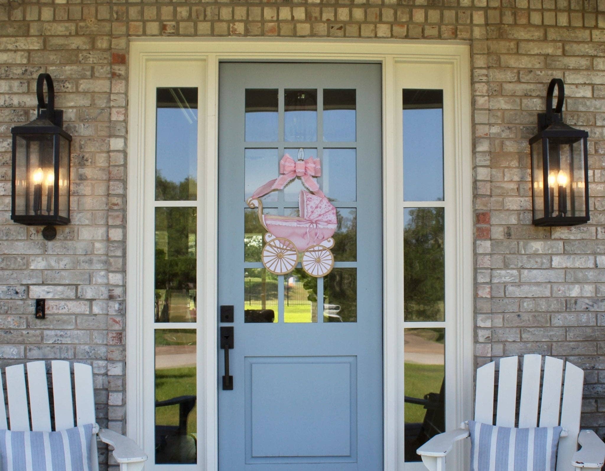 Pink Baby Carriage Door Hanger - Pink - Gabrielle's Biloxi