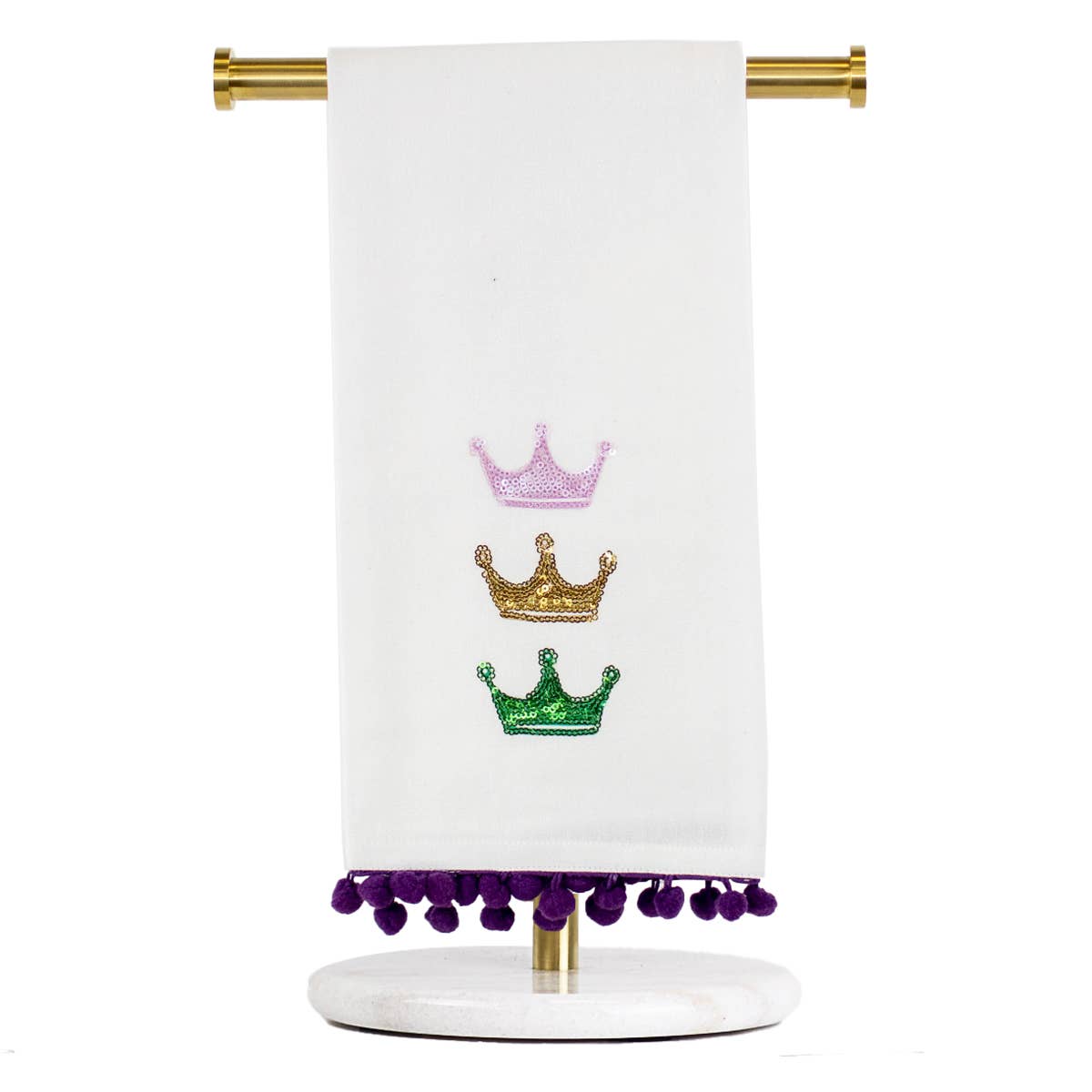 Victoria Crown Pom Pom Hand Towel - Gabrielle's Biloxi