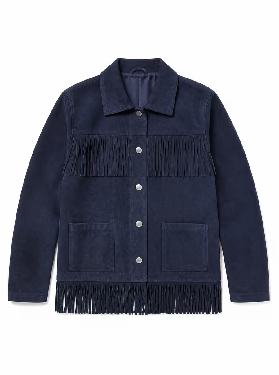 Navy Fringe Jacket