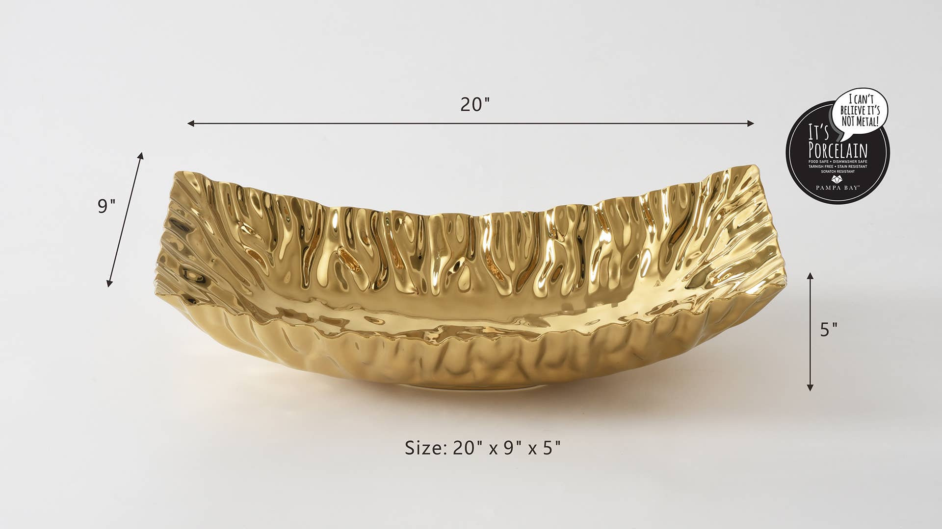 Pampa Bay Rectangular Centerpiece - Gold - Gabrielle's Biloxi
