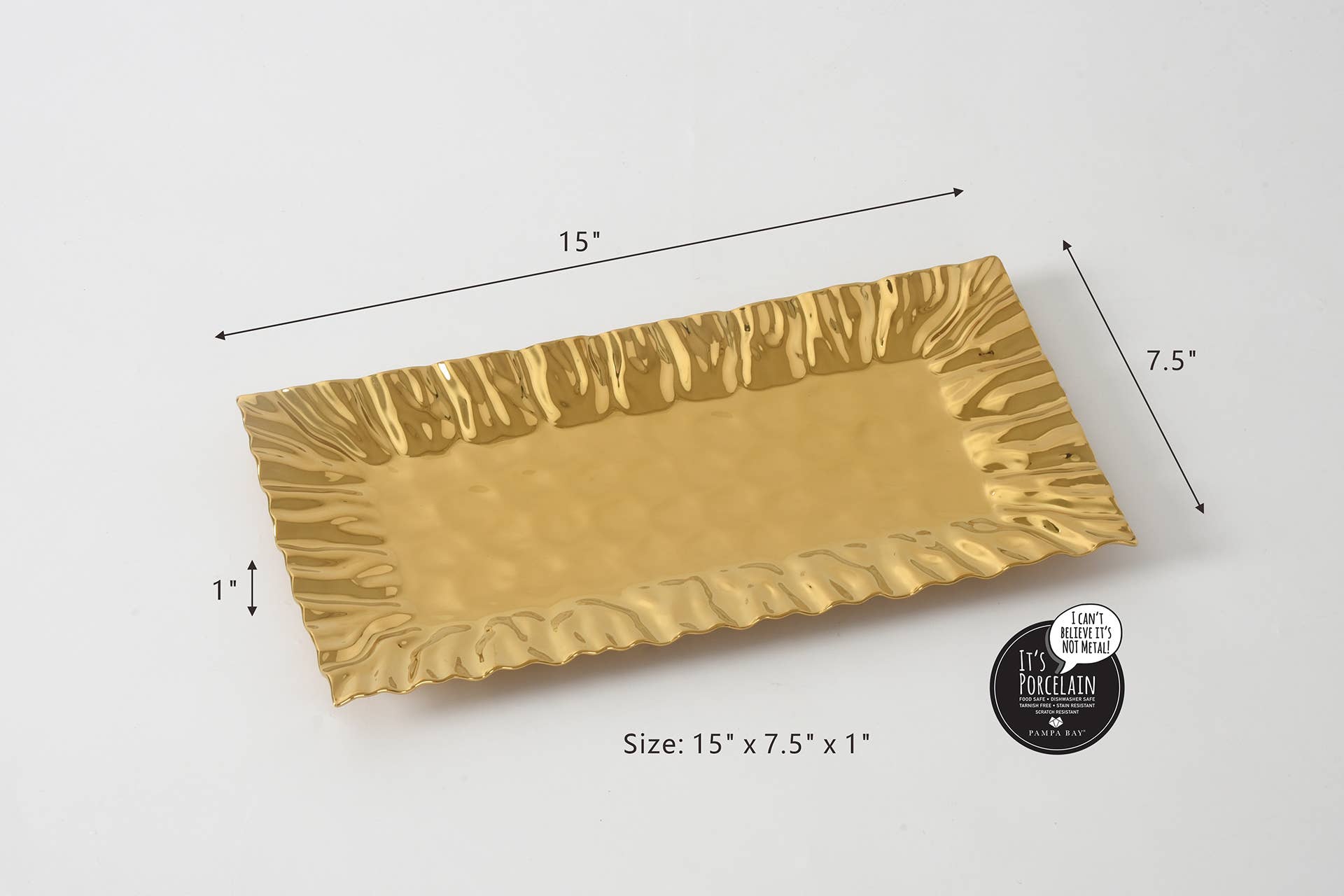 Pampa Bay Rectangular Tray - Gold - Gabrielle's Biloxi