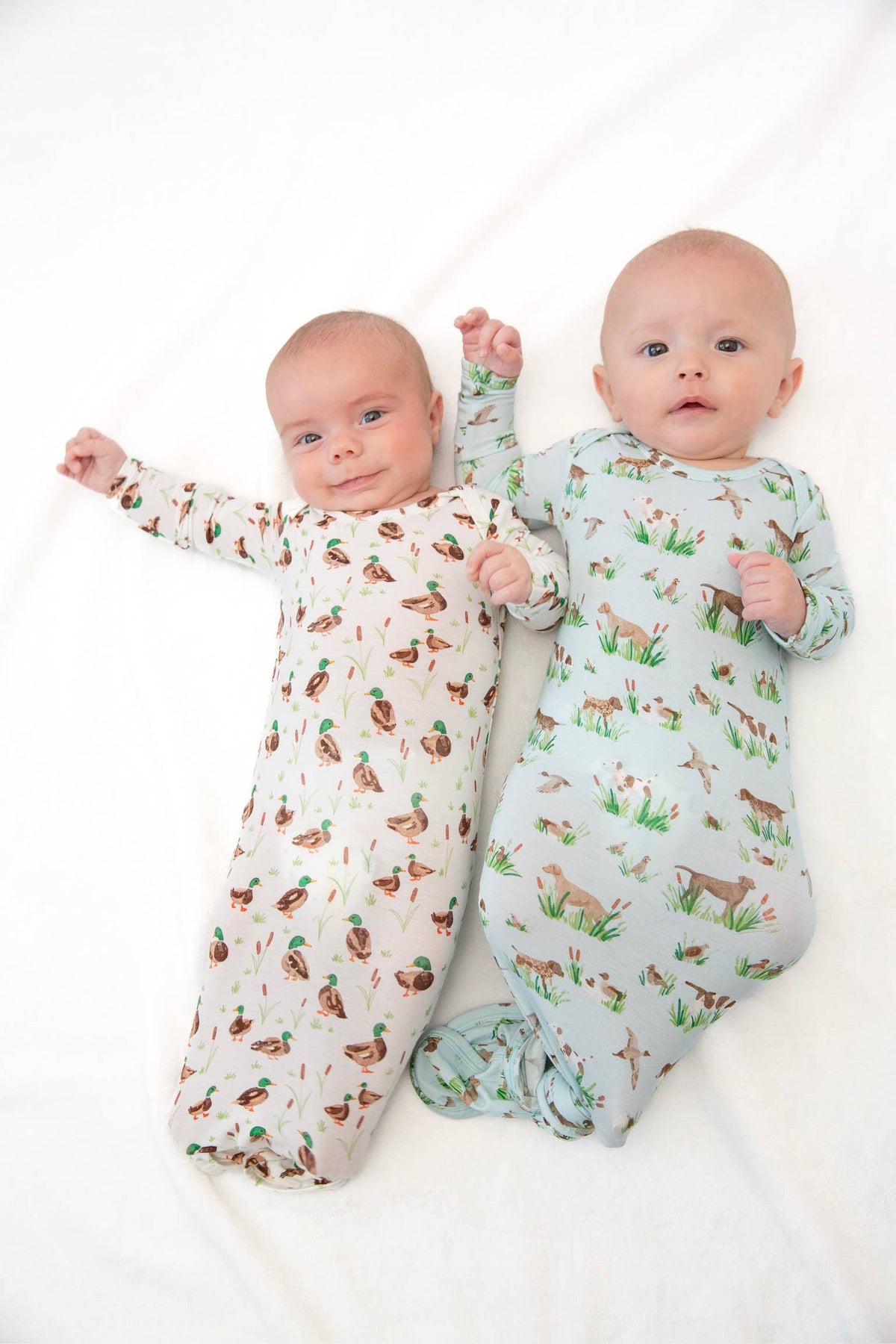 Delta Bird Hunting Dogs- Knotted Infant Gown
