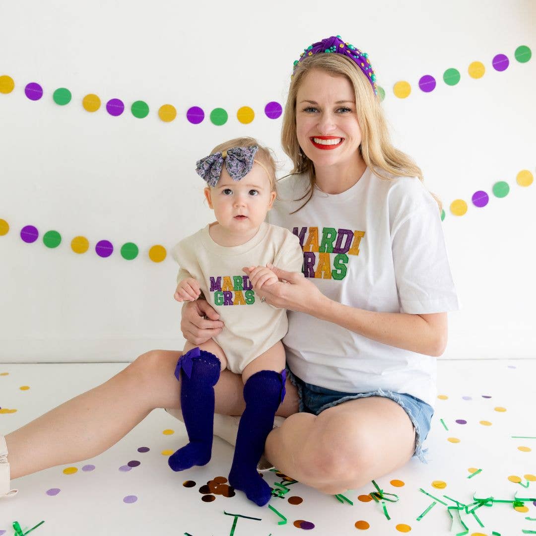 Mardi Gras Patch Long Sleeve Romper - Gabrielle's Biloxi