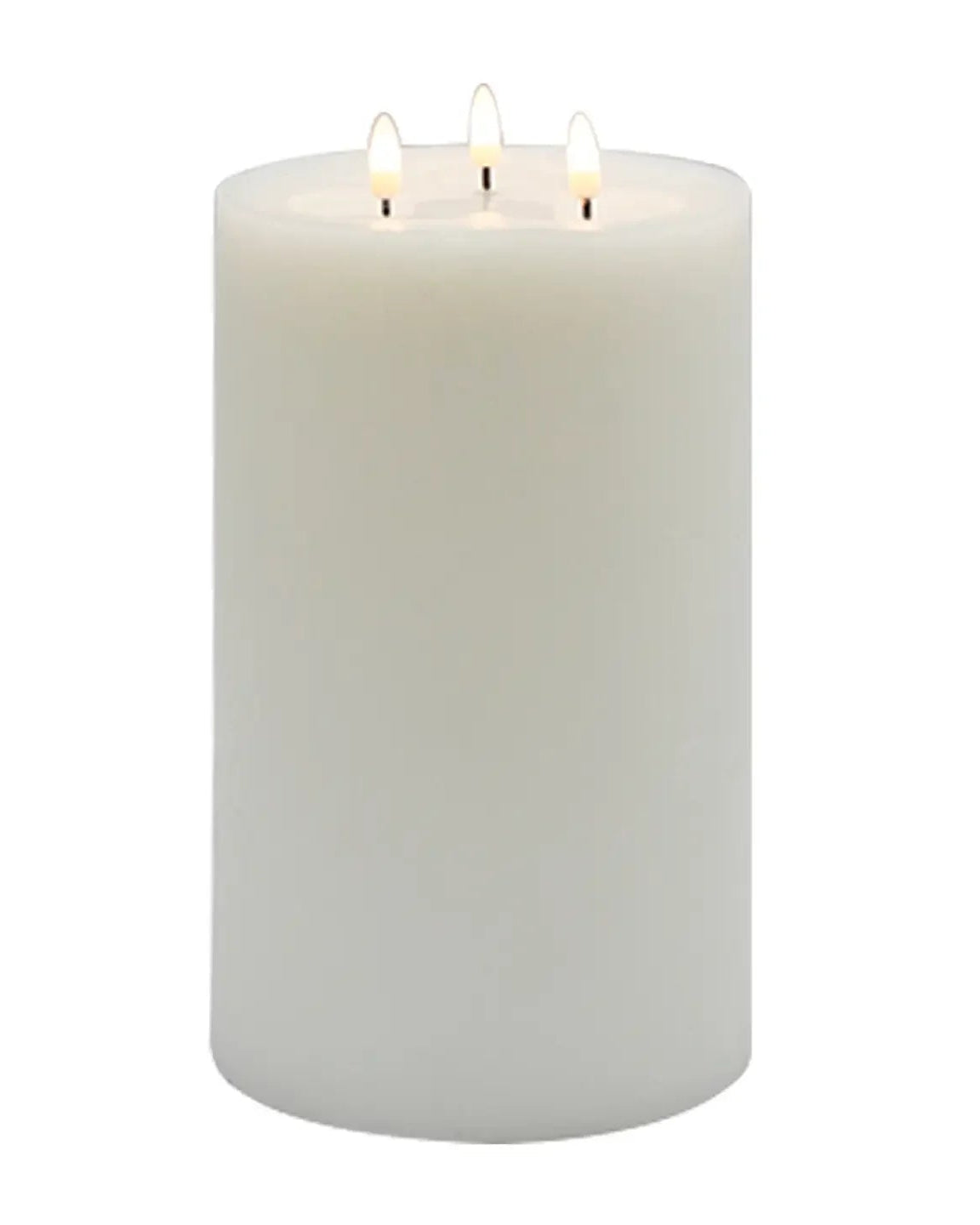 3-wick Large White Flameless Candle - White