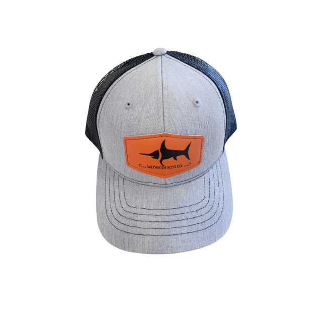 Saltwater Boys Leather Hat - Grey - Gabrielle's Biloxi