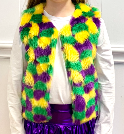 Kids Mardi Gras Faux Fur Vest - Gabrielle's Biloxi