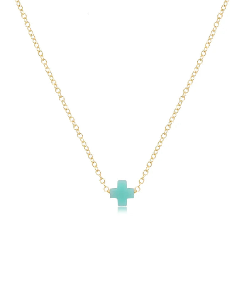 egirl 14" Necklace Gold Signature Cross Small - Mint