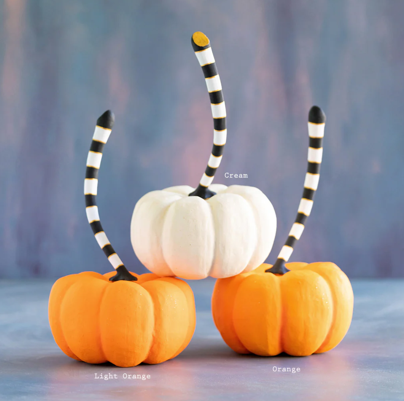 Glitterville Large Orange & Cream Pumpkin 12" - Assorted - Gabrielle's Biloxi