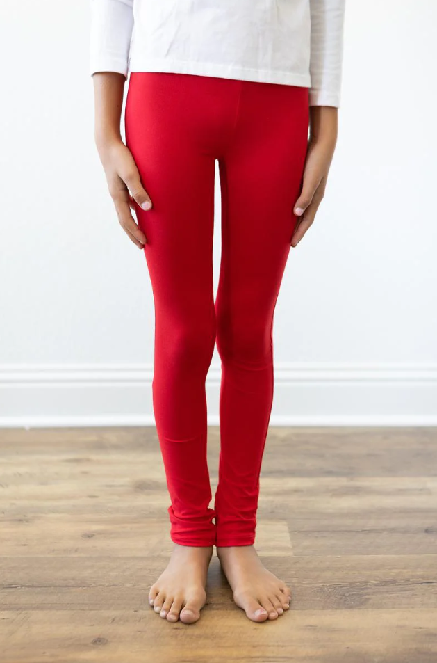 Girls Red Leggings - Gabrielle's Biloxi