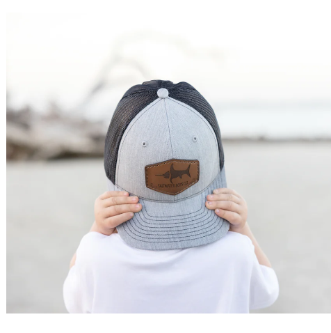Saltwater Boys Leather Hat - Grey - Gabrielle's Biloxi