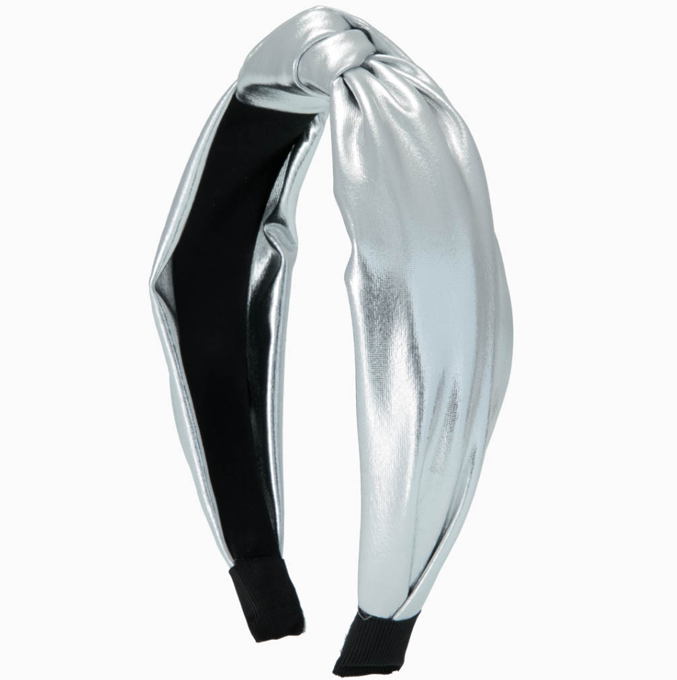 Girls Top Knot Headband - Silver Metallic - Gabrielle's Biloxi