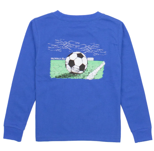 Properly Tied Men's Soccer Long Sleeve Tee - Bay Blue - Gabrielle's Biloxi