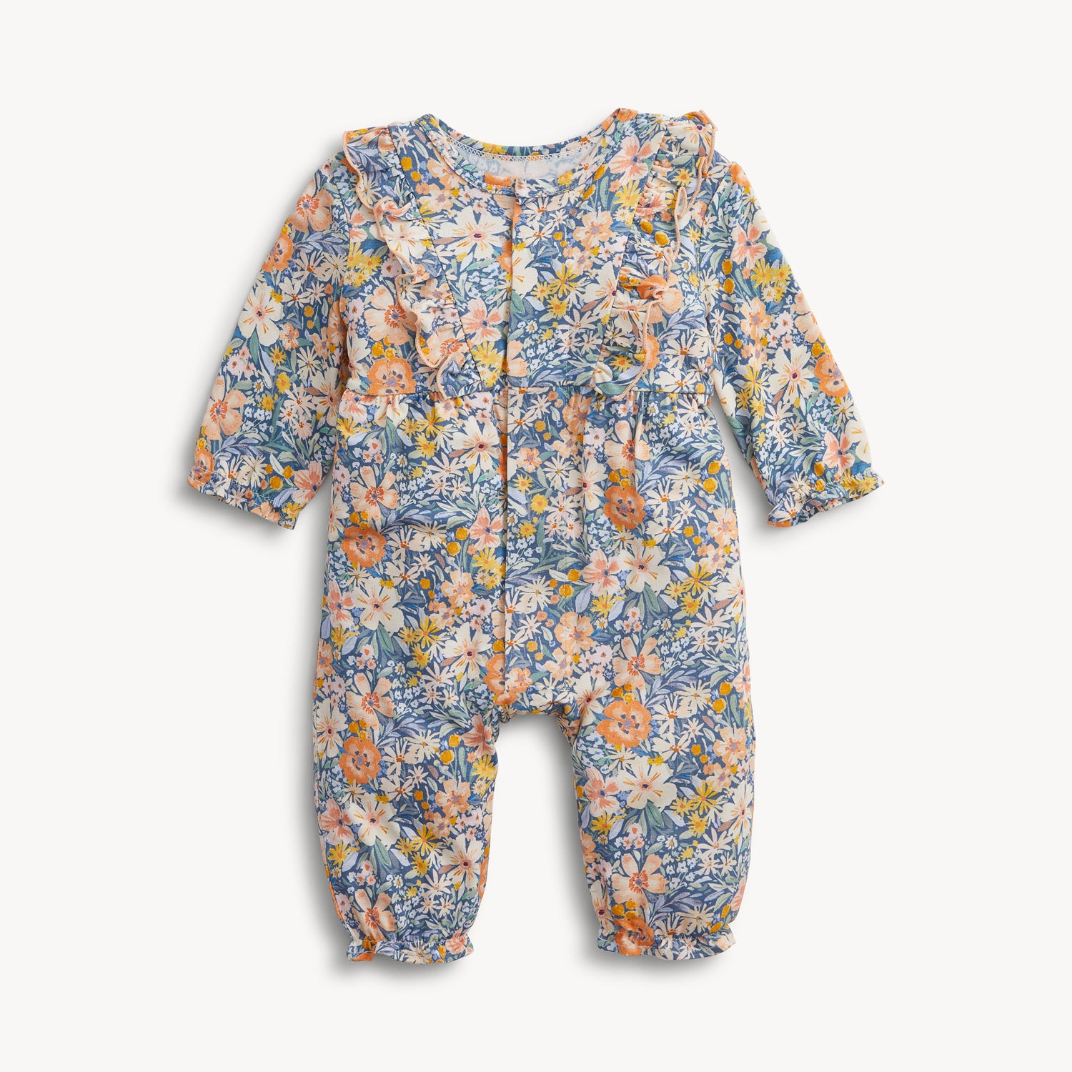 Magnetic Me Flora Modal Girls L/S Ruffle Romper