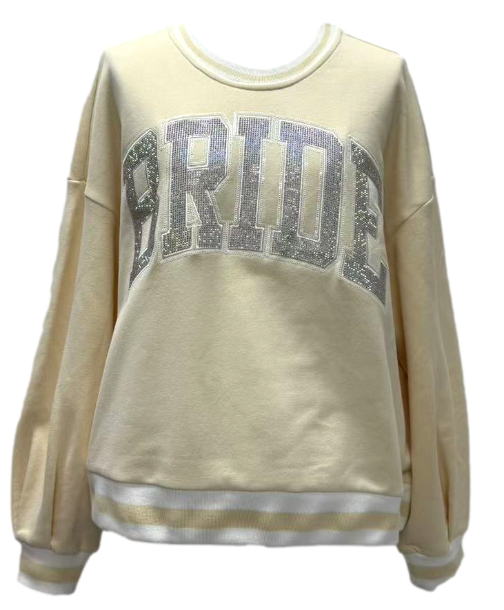 Queen of Sparkles Rhinestone 'Bride' Sweatshirt - Gabrielle's Biloxi