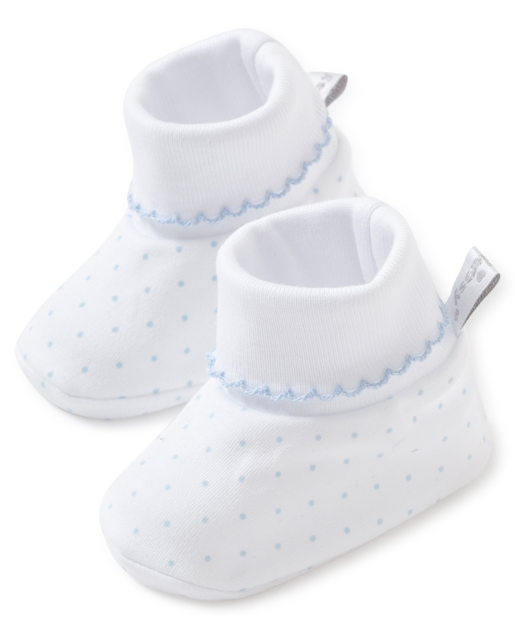 Kissy Kissy New Kissy Dots Print Booties - White/Light Blue - Gabrielle's Biloxi