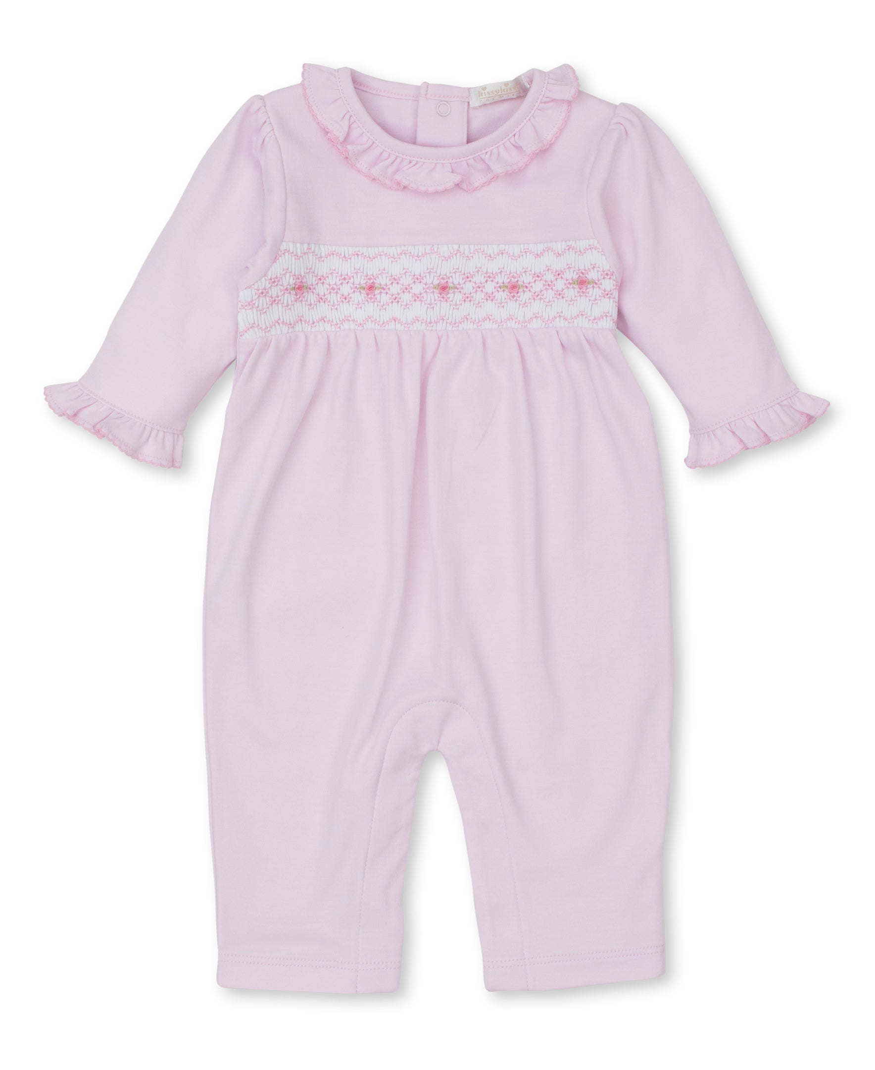 Kissy Kissy Playsuit with Hand Smocking - Pink - Gabrielle's Biloxi