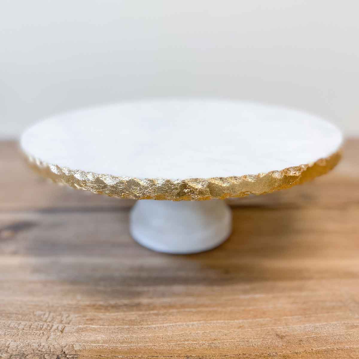 Strasbourg Marble Cake Stand - Gold - Gabrielle's Biloxi