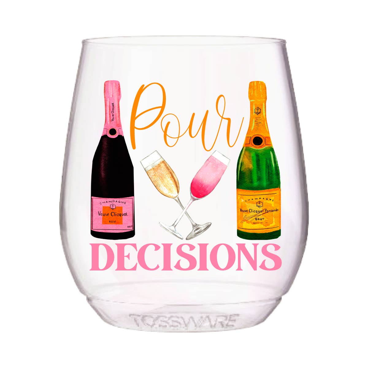 Pour Decisions 14oz Stemless Wine Tossware - Gabrielle's Biloxi
