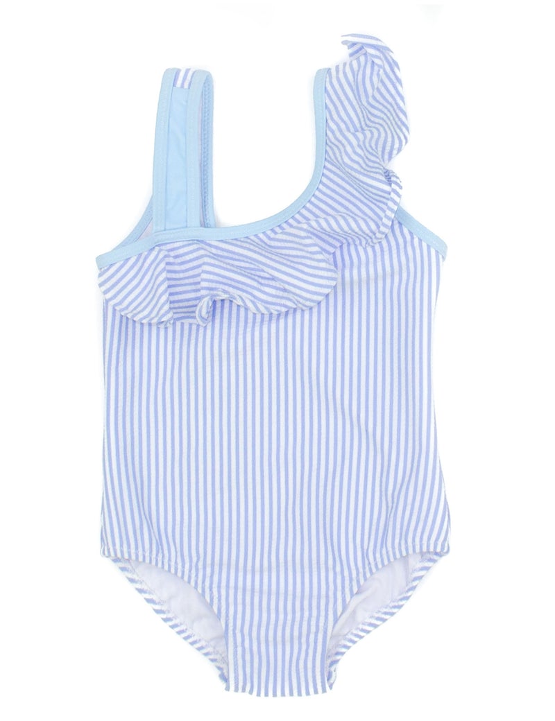 Properly Tied Girls Ally Seersucker Swimsuit - Blue - Gabrielle's Biloxi