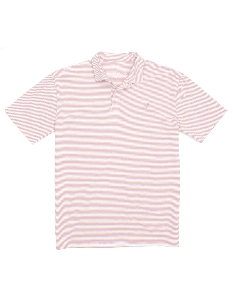 Properly Tied Jackson Polo - Salmon Stripe - Gabrielle's Biloxi