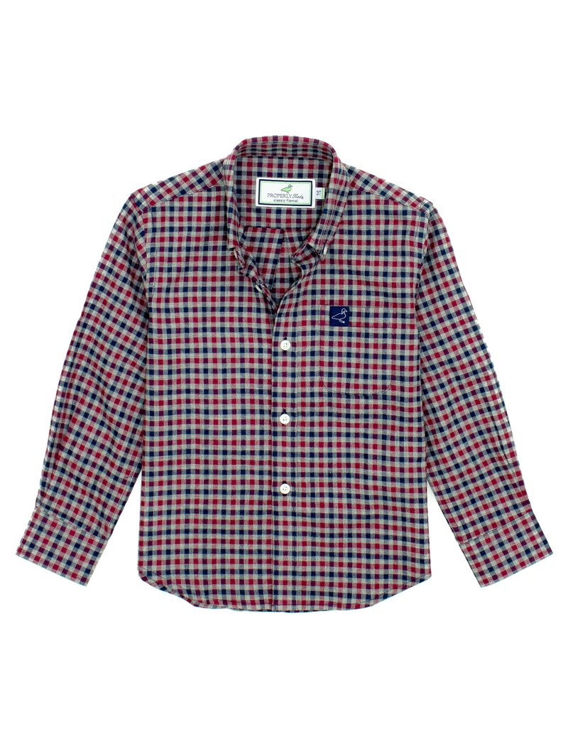 Kids Properly Tied Signature Flannel - Blaze - Gabrielle's Biloxi
