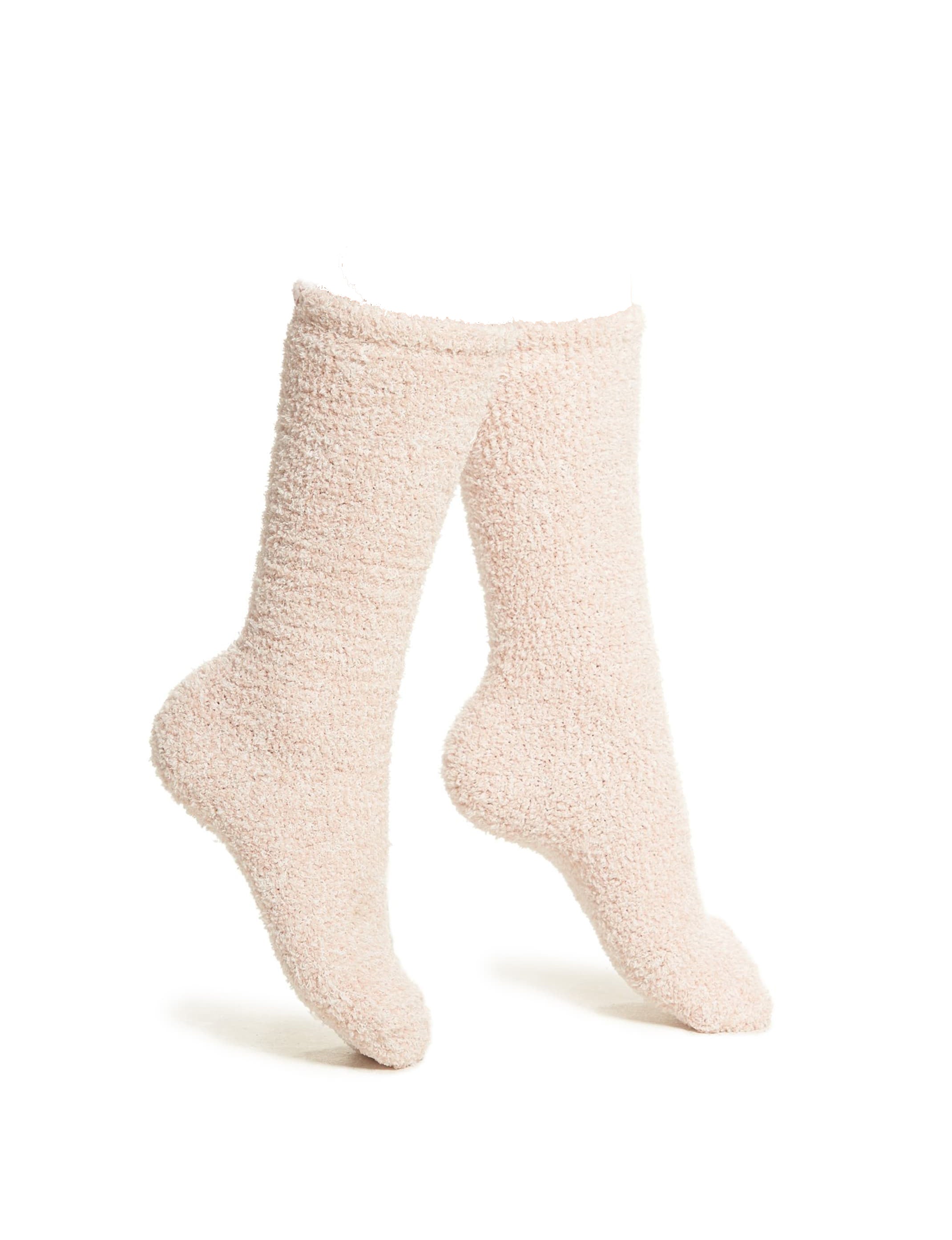 Barefoot Dreams CozyChic Womens Socks Dusty Rose White - Gabrielle's Biloxi