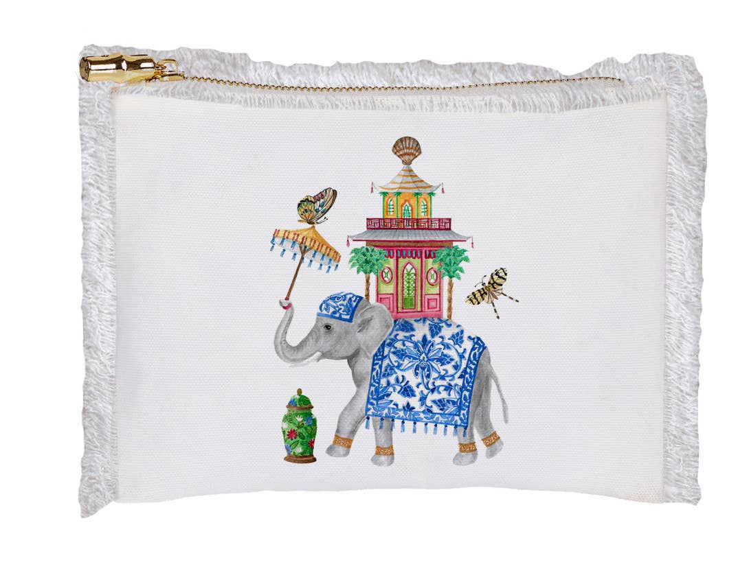 Fringe Flat Zip - Elephant: Small - Gabrielle's Biloxi