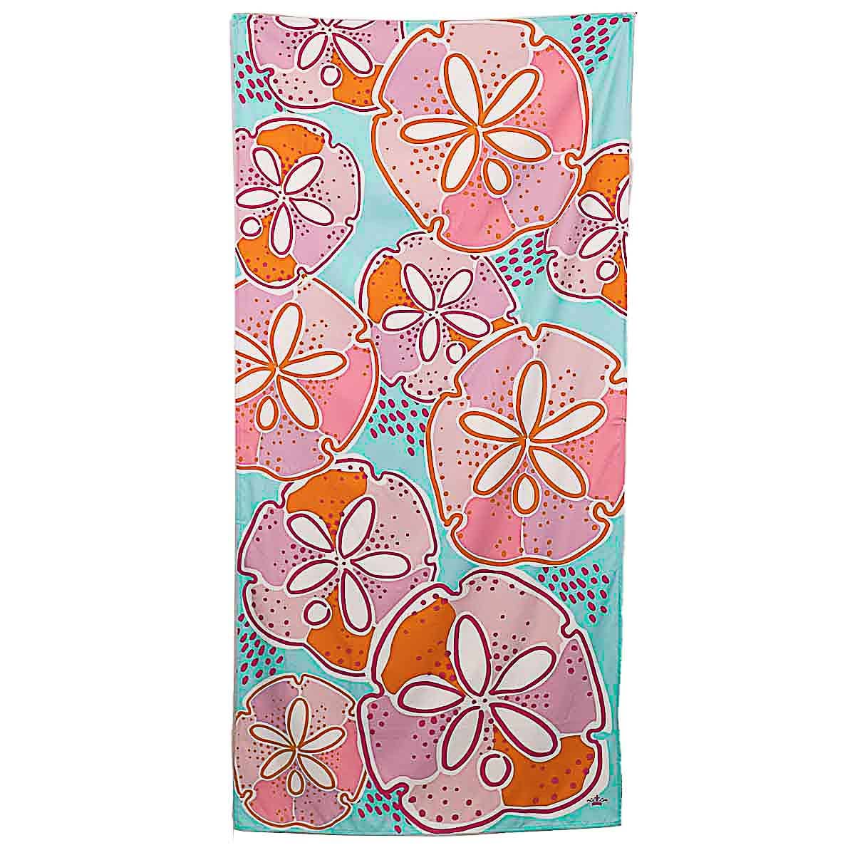 Sand Dollar Beach Towel Aruba Blue/Pink/Orange 34x70 - Gabrielle's Biloxi