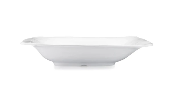 Ruffle White Melamine Rectangle Shallow Serving Bowl - Gabrielle's Biloxi