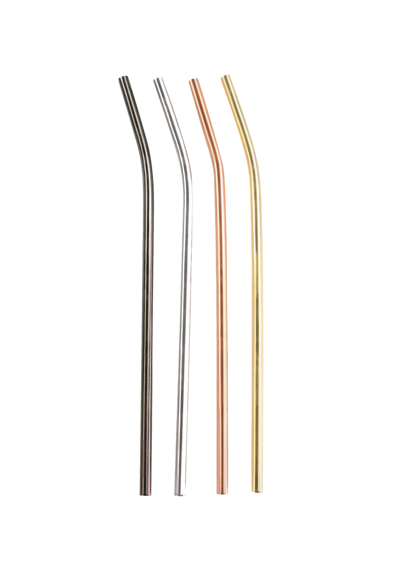Stainless Bent Straws - Matte Metallic Set of 4 - Gabrielle's Biloxi