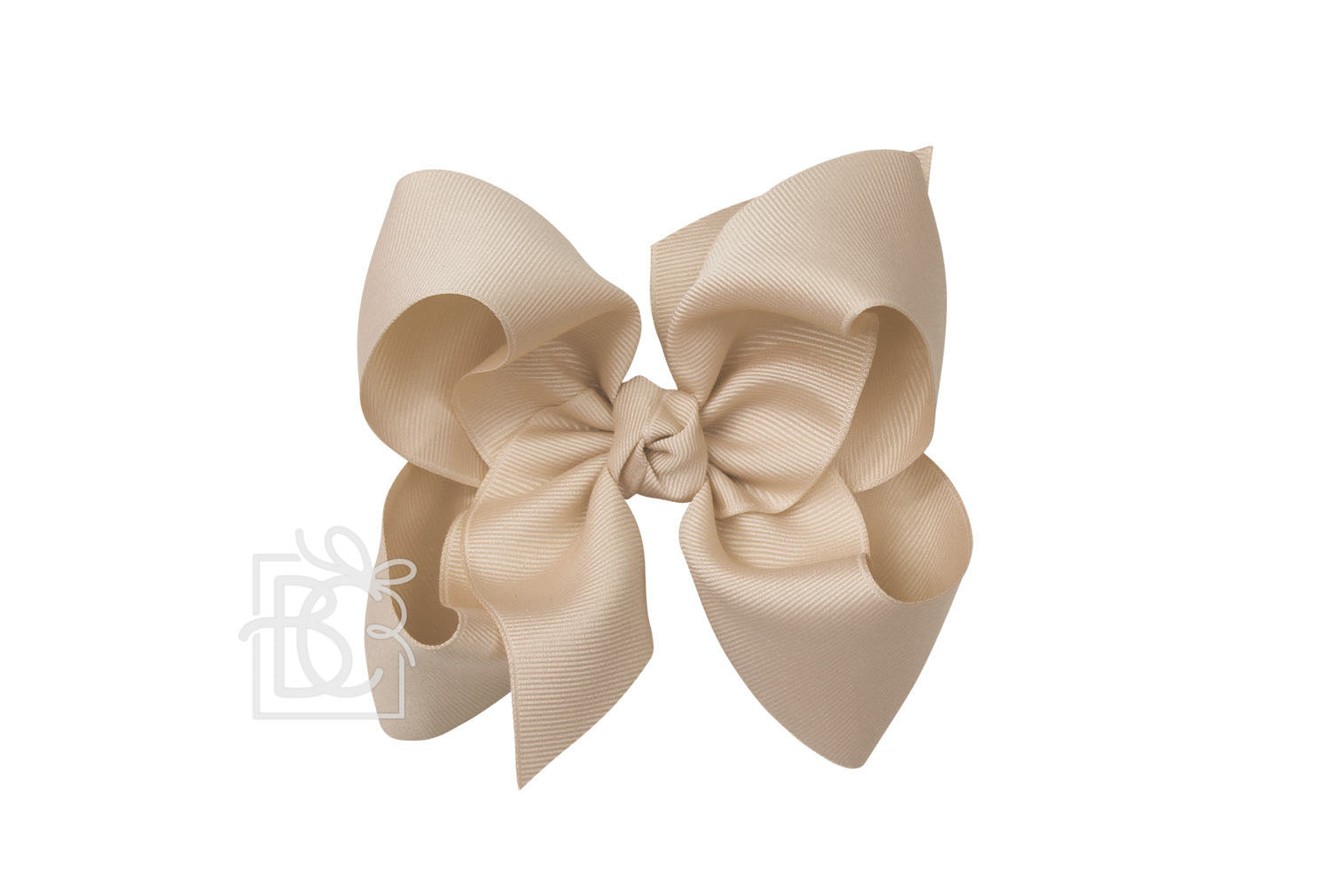 Signature Grosgrain Double Knot Bow on Clip - Oatmeal - Gabrielle's Biloxi