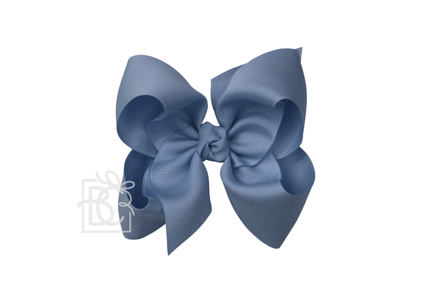 Signature Grosgrain Double Knot Bow on Clip - Smoke Blue - Gabrielle's Biloxi