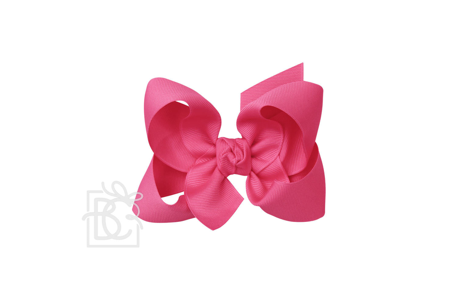 Signature Grosgrain Double Knot Bow on Clip - Fuschia - Gabrielle's Biloxi