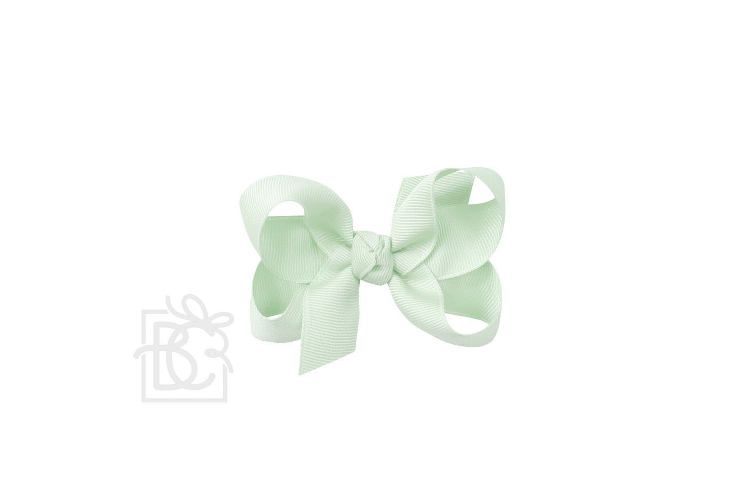 Signature Grosgrain Double Knot Bow on Clip - Powder Mint - Gabrielle's Biloxi