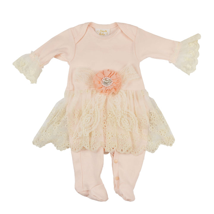 Haute Baby Sweet Angel Footie - Peach - Gabrielle's Biloxi