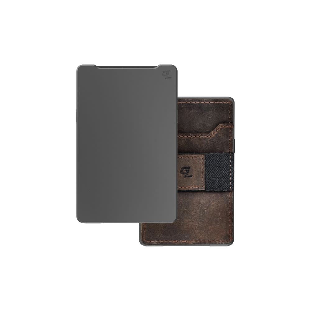 Groove Wallet - Gun Metal - Brown Leather - Gabrielle's Biloxi