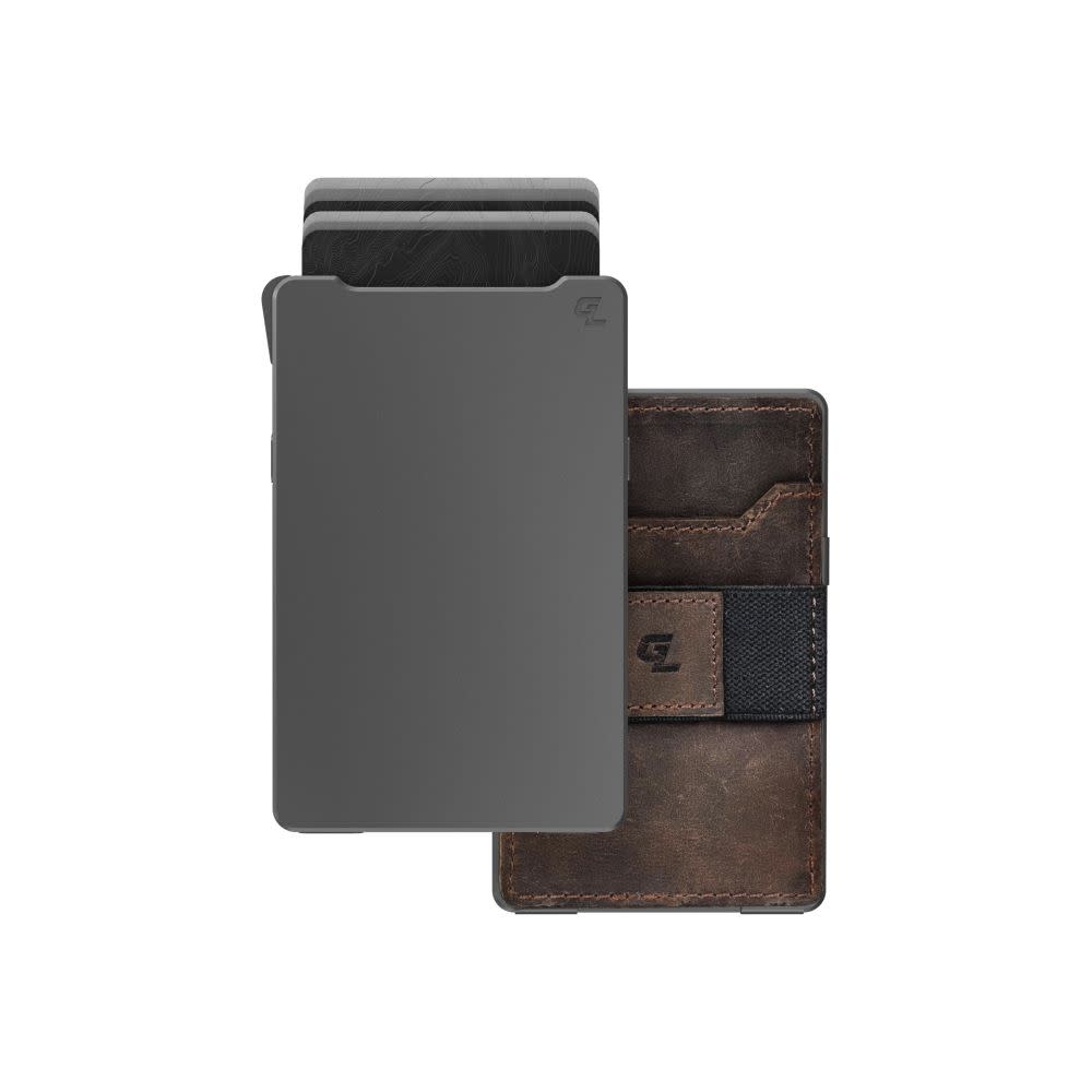 Groove Wallet - Gun Metal - Brown Leather - Gabrielle's Biloxi