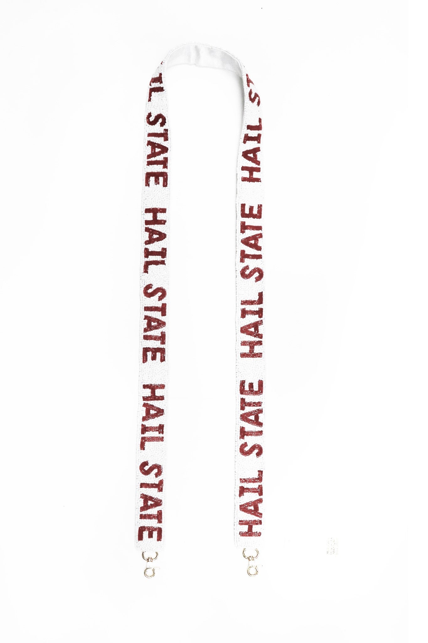 Hail State Beaded Strap White - Gabrielle's Biloxi