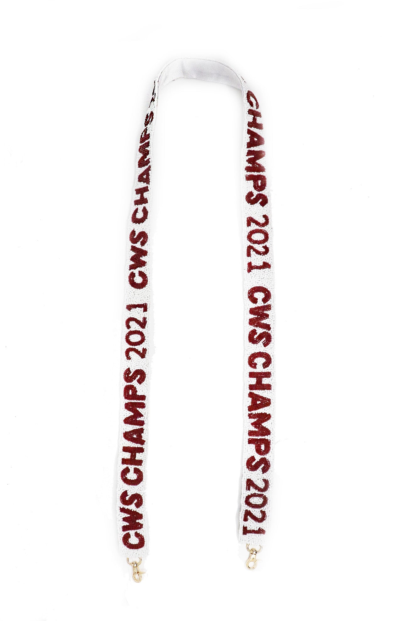 CWS CHAMPS 2021 Beaded Strap - White - Gabrielle's Biloxi