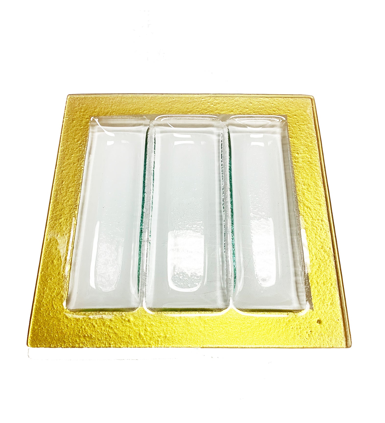 Alyce Glass Tri-Server - Gold - Gabrielle's Biloxi
