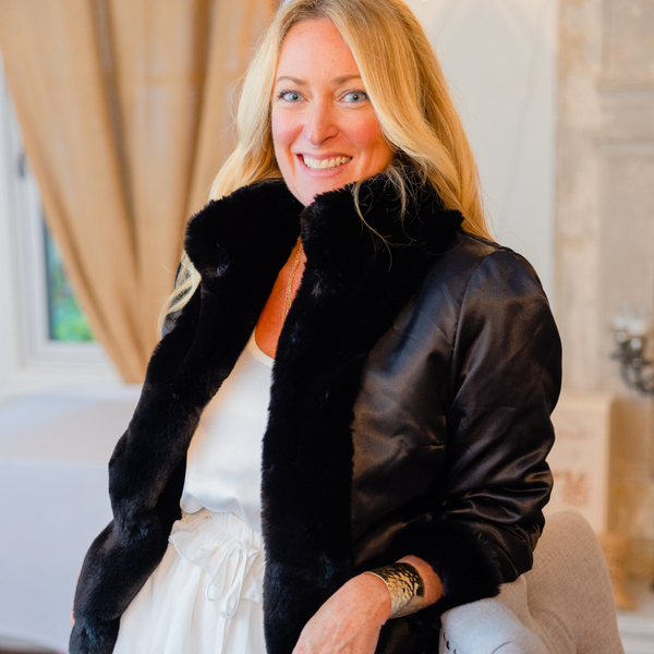 Faux Fur Reversible Blakely Bomber - Black - Gabrielle's Biloxi
