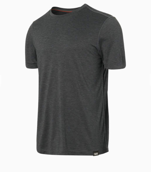 Saxx All Day Aerator Tee - Faded Black Heather - Gabrielle's Biloxi