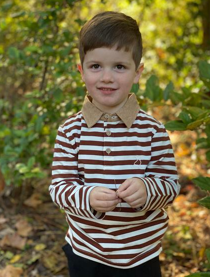 Me & Henry Waverly Polo Brown Stripe - Gabrielle's Biloxi